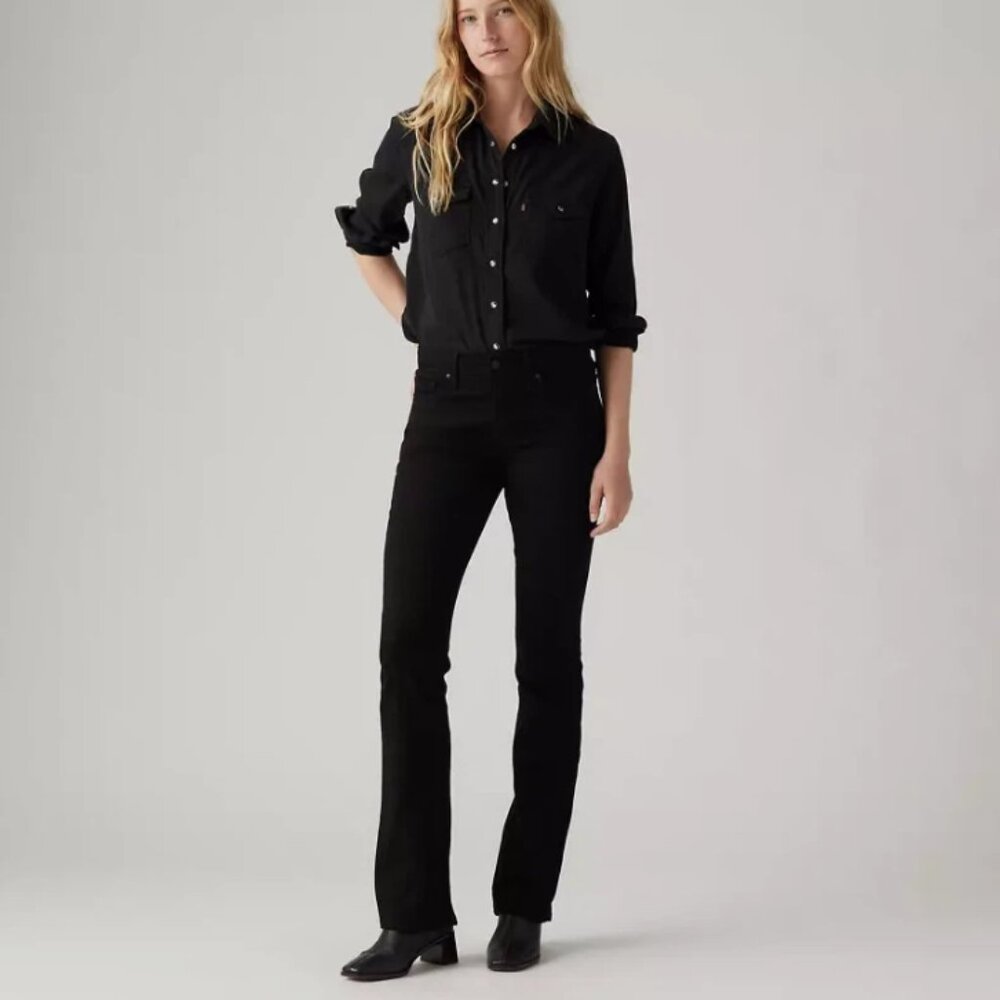 Levi's 315 Shaping Bootcut Women's Jeans Mid Rise Black Denim Size 8 W29 L32